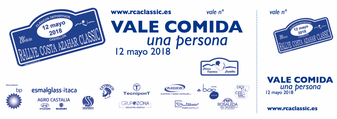 Ticket comida RCAC 2018 imagen